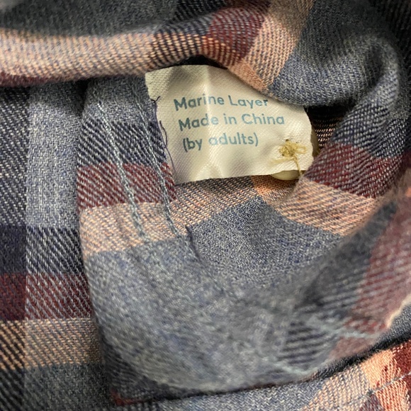 Marine Layer Meadow Button Down Blue Plaid Shirt Size S NWT - Picture 11 of 11